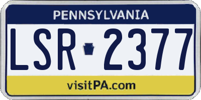 PA license plate LSR2377