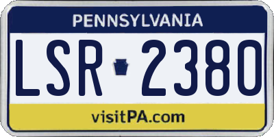 PA license plate LSR2380