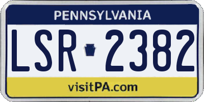 PA license plate LSR2382