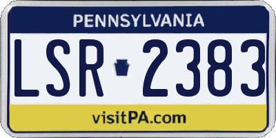 PA license plate LSR2383
