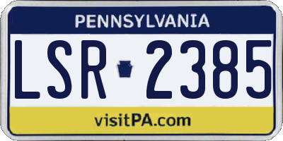 PA license plate LSR2385