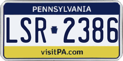 PA license plate LSR2386