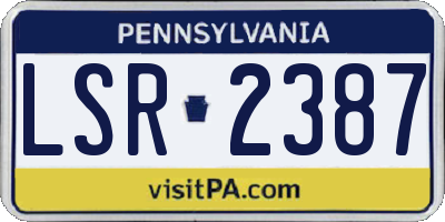 PA license plate LSR2387