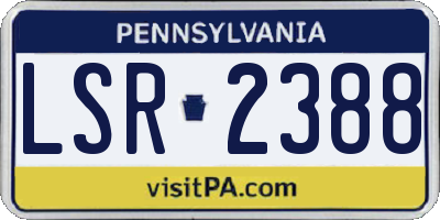 PA license plate LSR2388