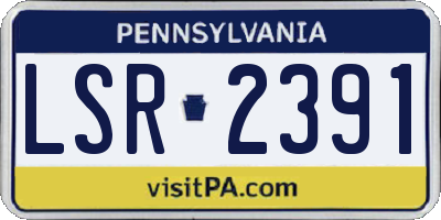 PA license plate LSR2391