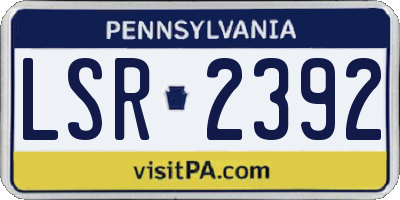PA license plate LSR2392