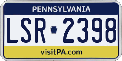 PA license plate LSR2398