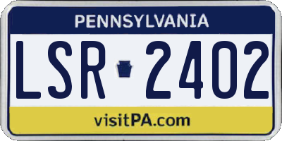 PA license plate LSR2402