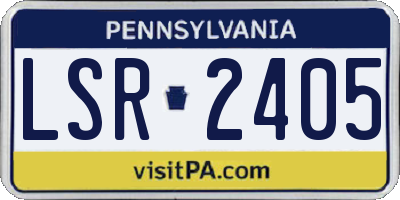 PA license plate LSR2405