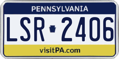 PA license plate LSR2406
