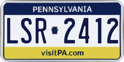 PA license plate LSR2412
