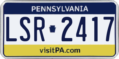 PA license plate LSR2417