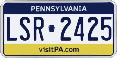 PA license plate LSR2425