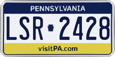 PA license plate LSR2428