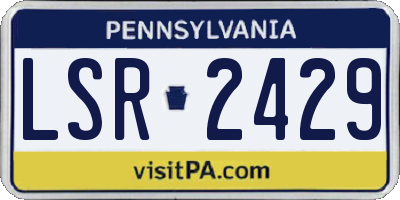 PA license plate LSR2429