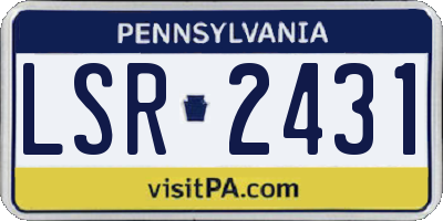 PA license plate LSR2431