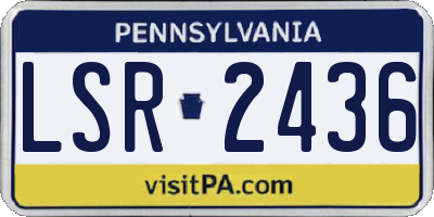 PA license plate LSR2436