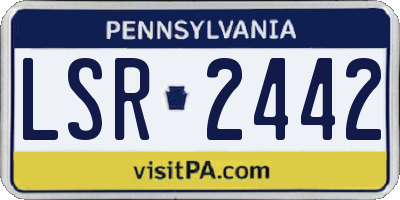 PA license plate LSR2442