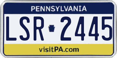 PA license plate LSR2445