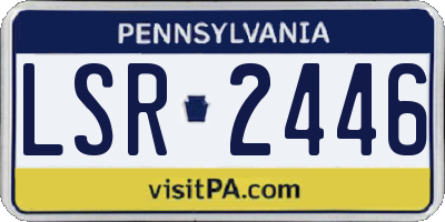 PA license plate LSR2446