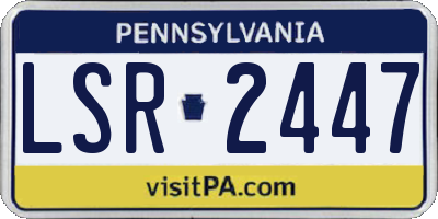 PA license plate LSR2447