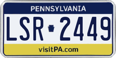 PA license plate LSR2449