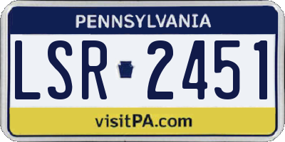 PA license plate LSR2451