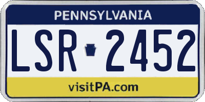 PA license plate LSR2452