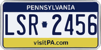 PA license plate LSR2456