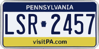 PA license plate LSR2457
