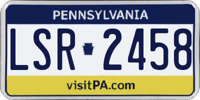 PA license plate LSR2458
