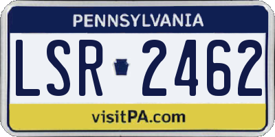 PA license plate LSR2462