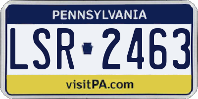 PA license plate LSR2463