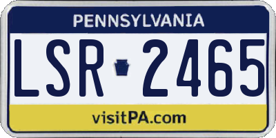PA license plate LSR2465