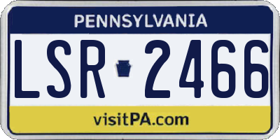 PA license plate LSR2466