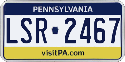 PA license plate LSR2467