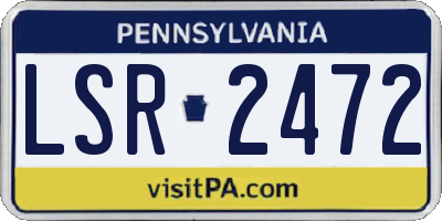 PA license plate LSR2472