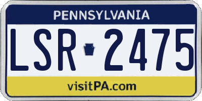 PA license plate LSR2475