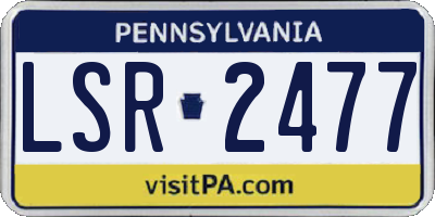 PA license plate LSR2477