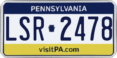 PA license plate LSR2478