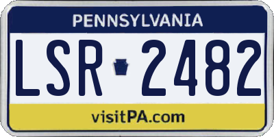 PA license plate LSR2482