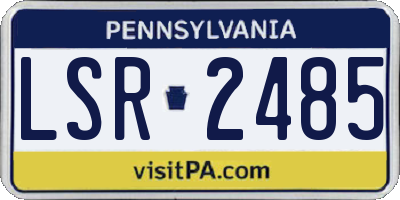 PA license plate LSR2485