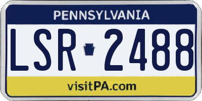 PA license plate LSR2488