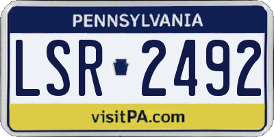 PA license plate LSR2492
