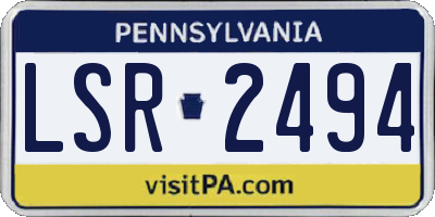 PA license plate LSR2494
