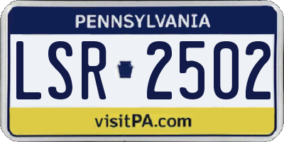 PA license plate LSR2502