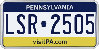 PA license plate LSR2505