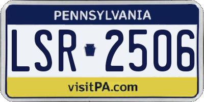 PA license plate LSR2506