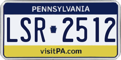 PA license plate LSR2512