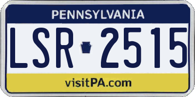 PA license plate LSR2515